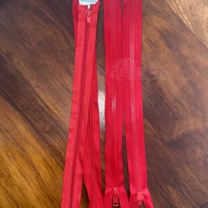 35cm Red open-end zip (Bundle of 4)