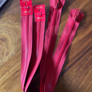60cm Dark Red open-end zip (Bundle of 2)