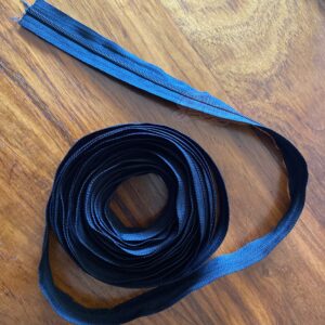 Black zip tape, 10m roll