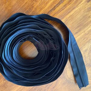 Black chunky zip tape, 4cm wide