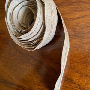 Beige zip tape, 3cm wide x 4m